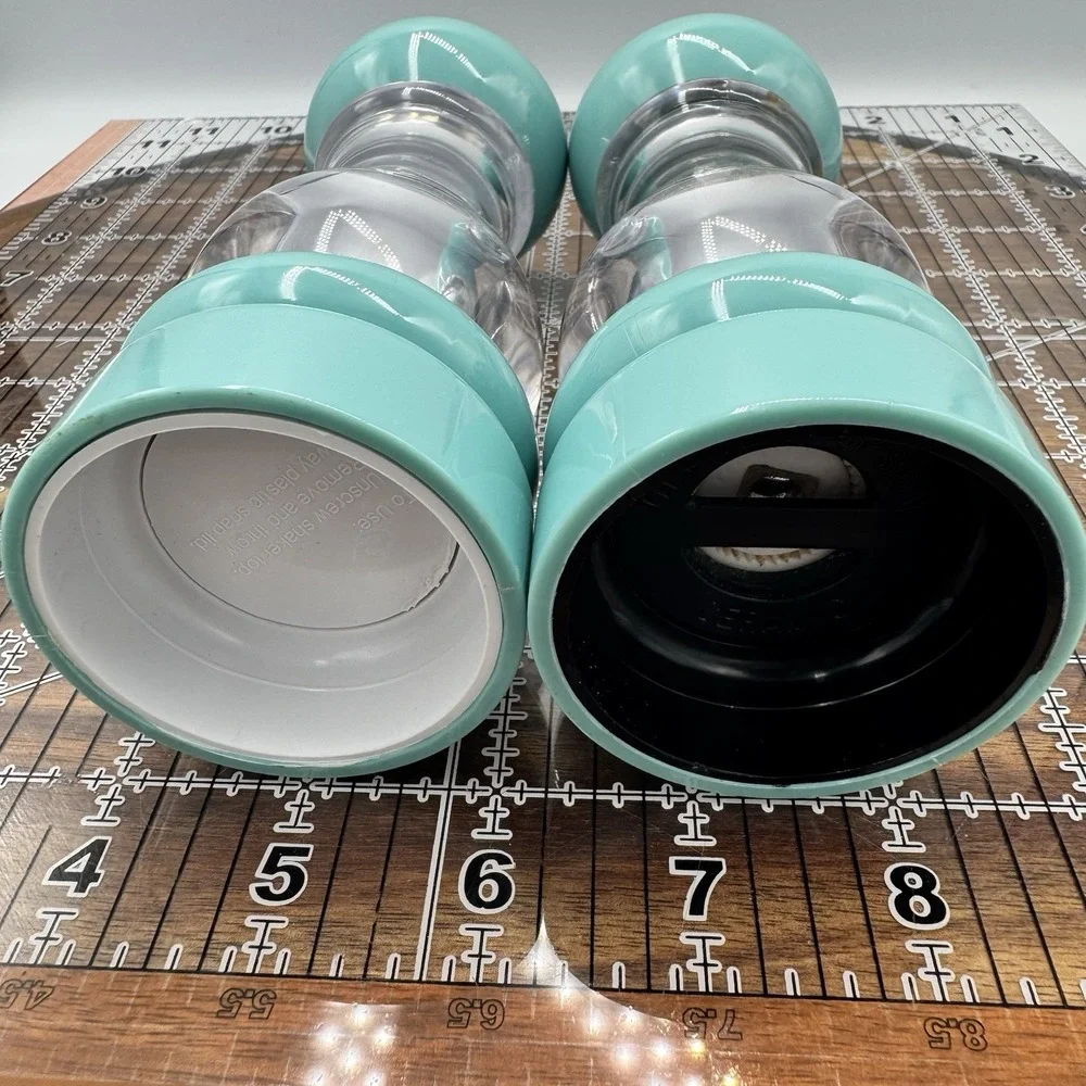 Olde Thompson Salt and Pepper Shaker Set Teal Blue Acrylic 6.5 inch Kitchen